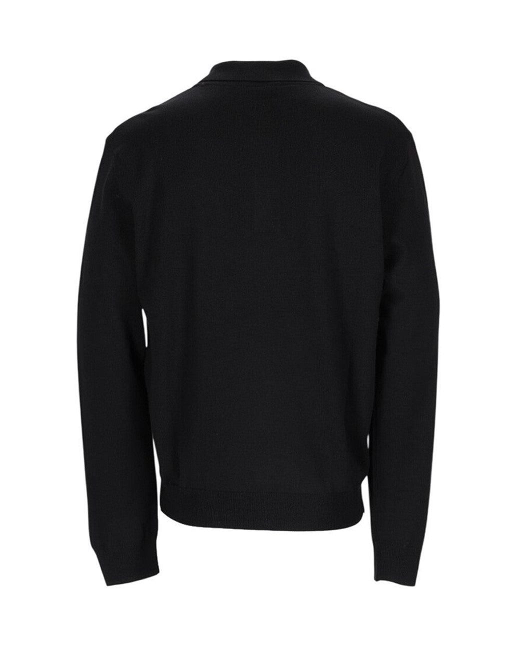 A.P.C. Black Shirt Collar Polo for men