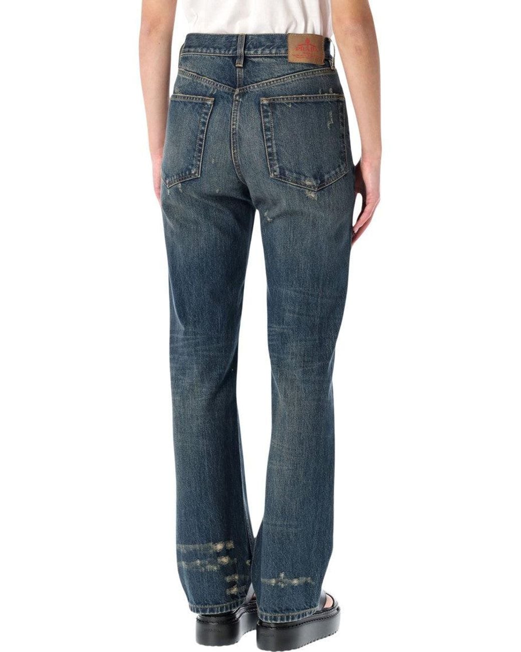 Prada Blue Regular Mid Rise Jeans