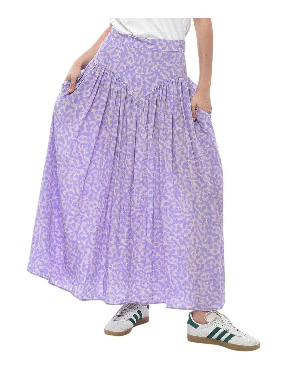 Stella McCartney Purple Abstract Maxi Skirt