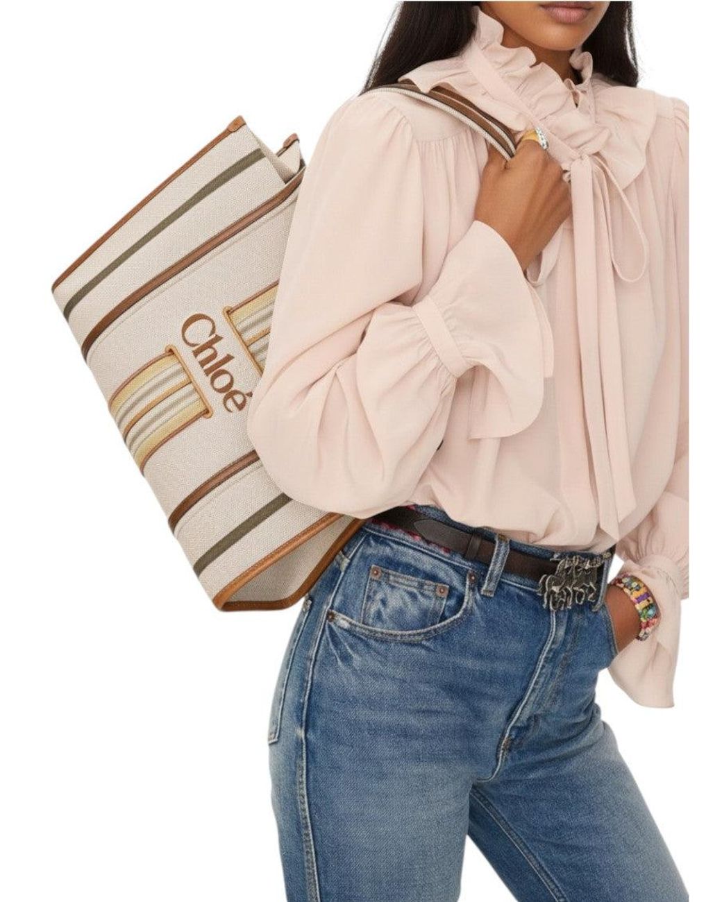 Chloé Natural Light Woody Loop Large Tote