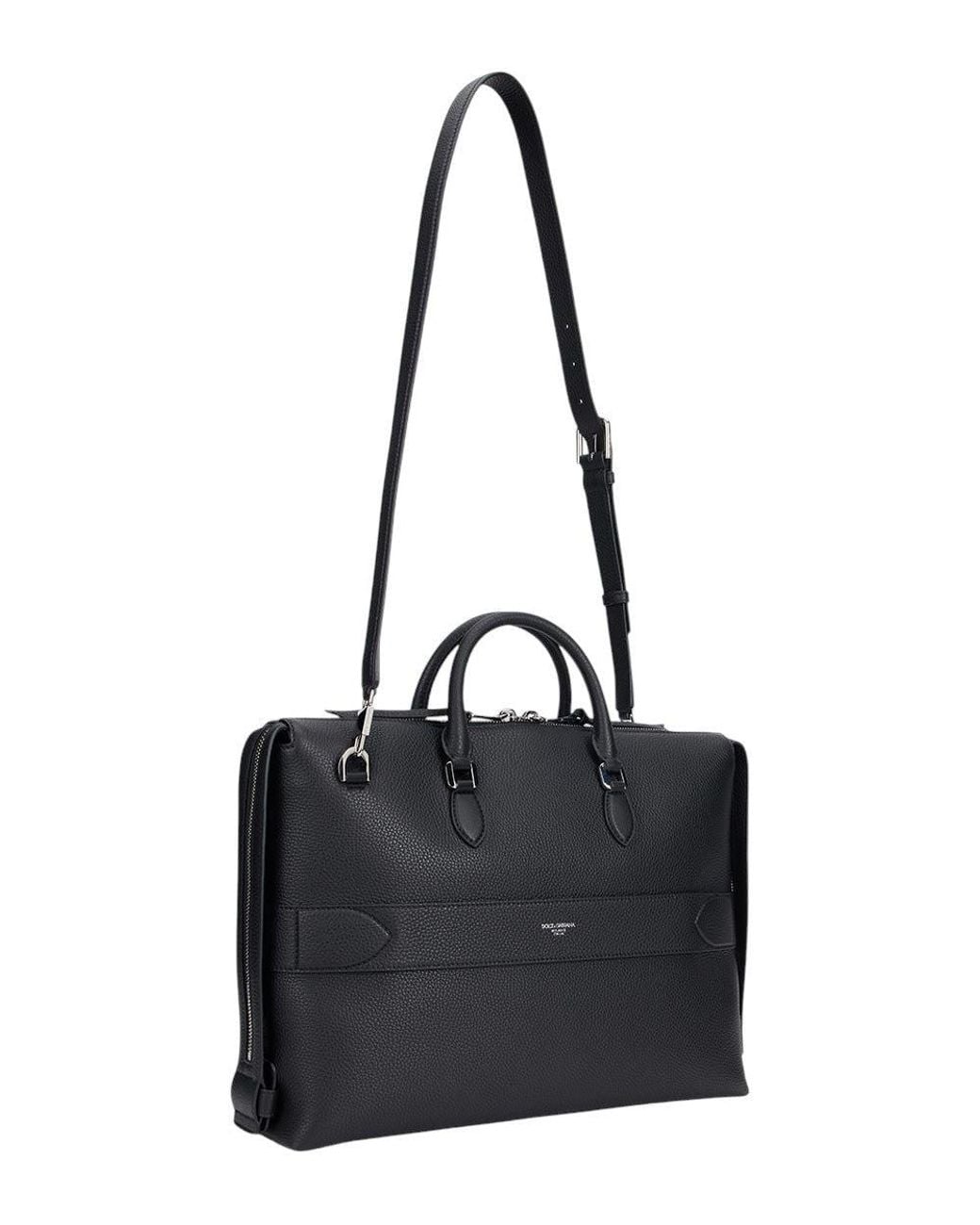 Dolce & Gabbana Black Vittoria Large Briefcase Bag for men
