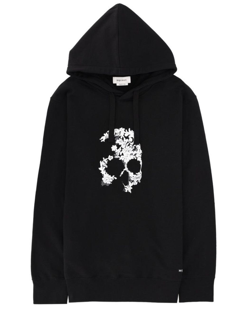 McQueen Black Graphic Logo Hoodie for men
