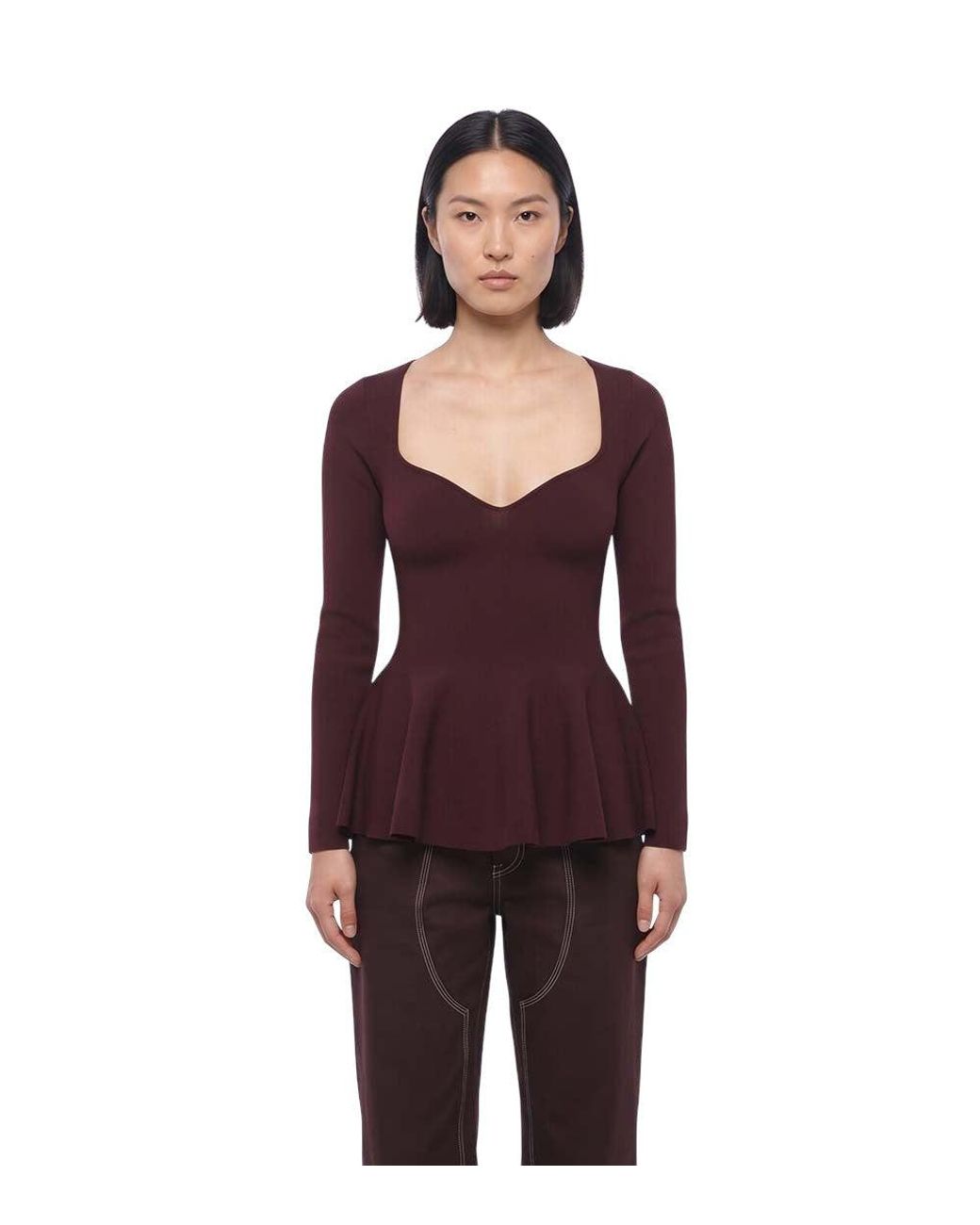 Stella McCartney Purple Sweet Heart Neck Top