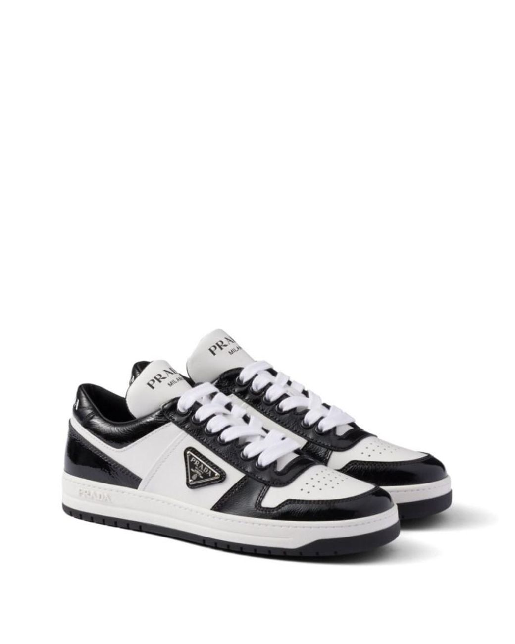 Prada White Color Block Sneakers