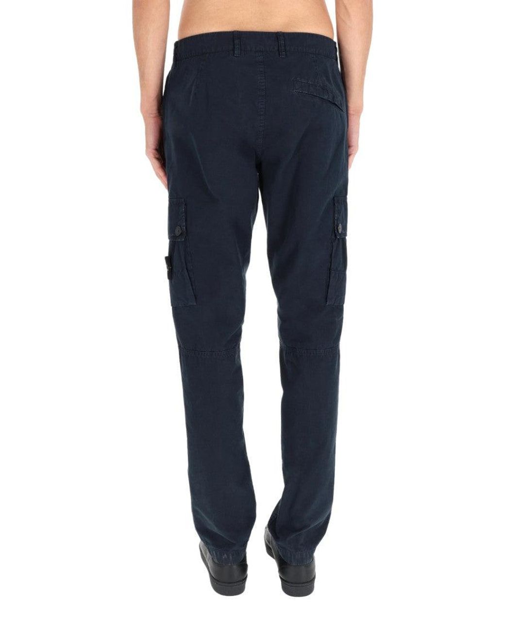 Stone Island Blue Slim Cargo Pants for men