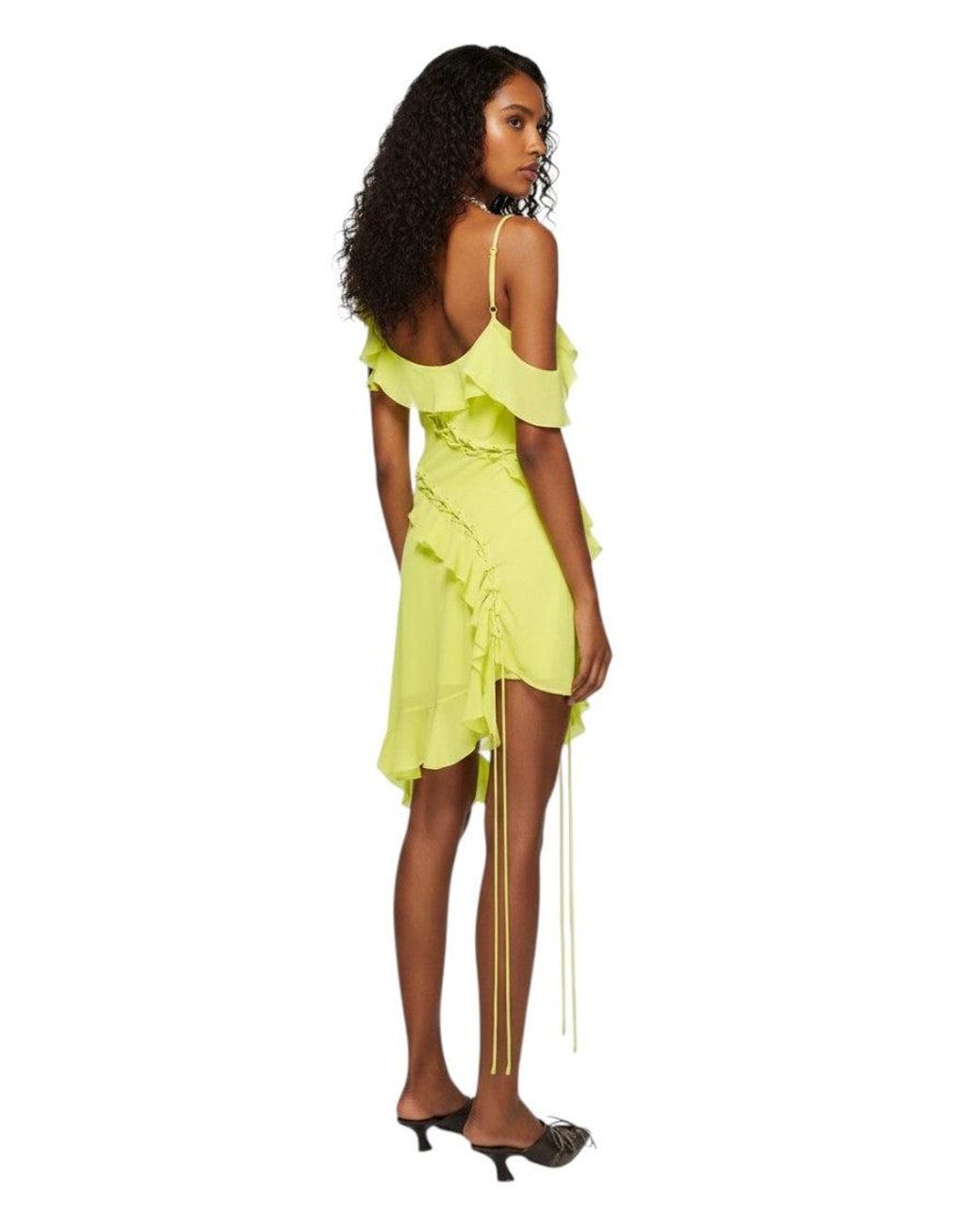 Acne Yellow Asymmetric Neck Dress