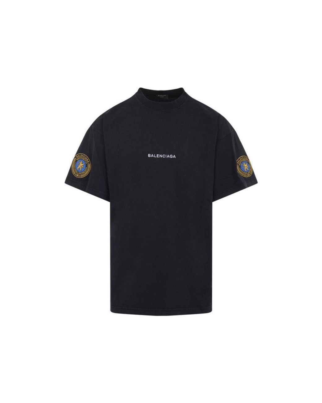 Balenciaga Black Oversized Cotton T-Shirt for men