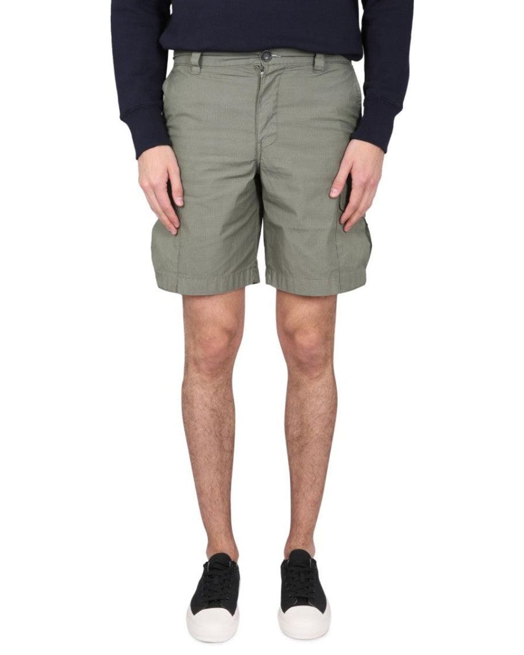Paul Smith Gray Khaki Textured Shorts for men
