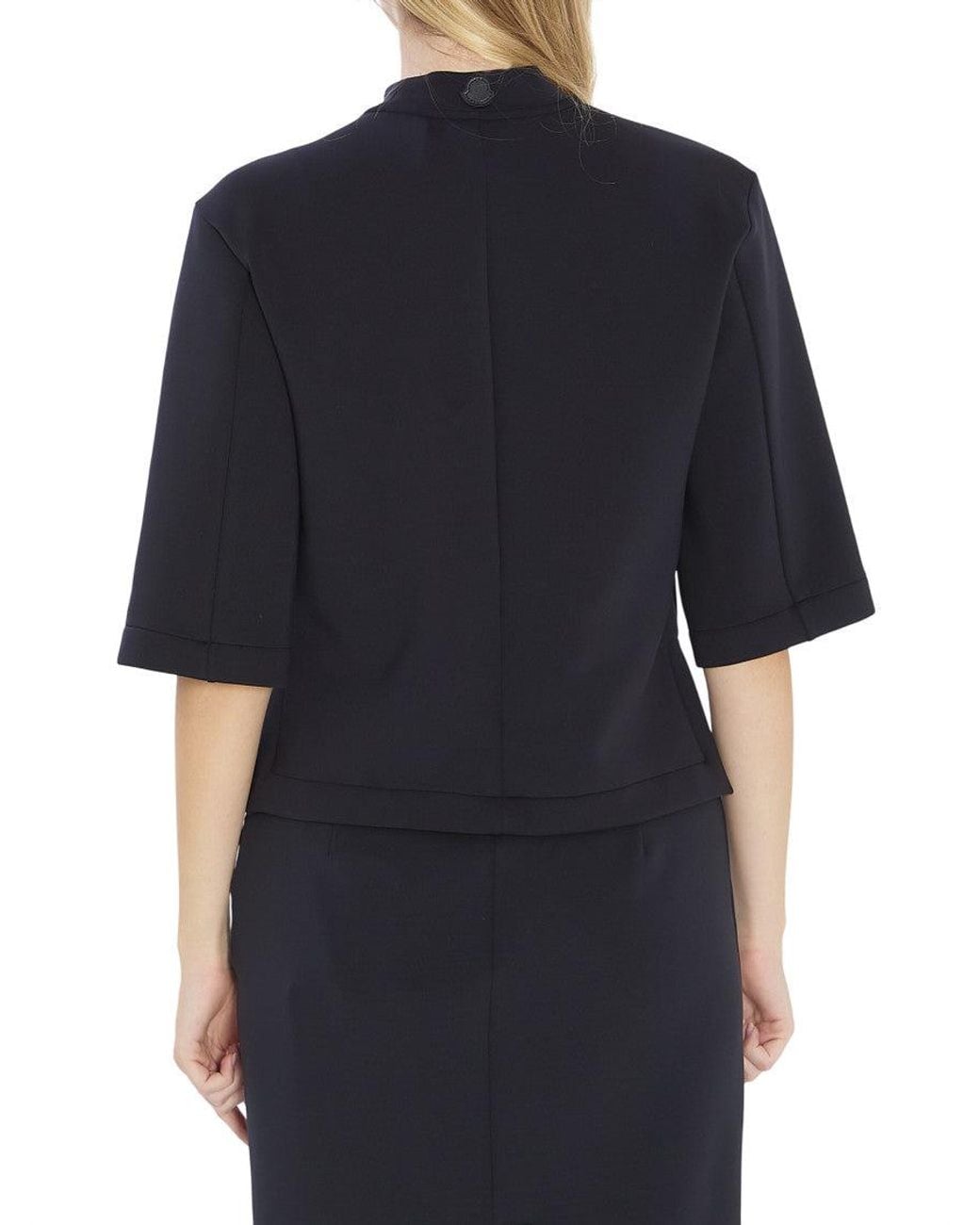 Moncler Black Mock Collar T-Shirt