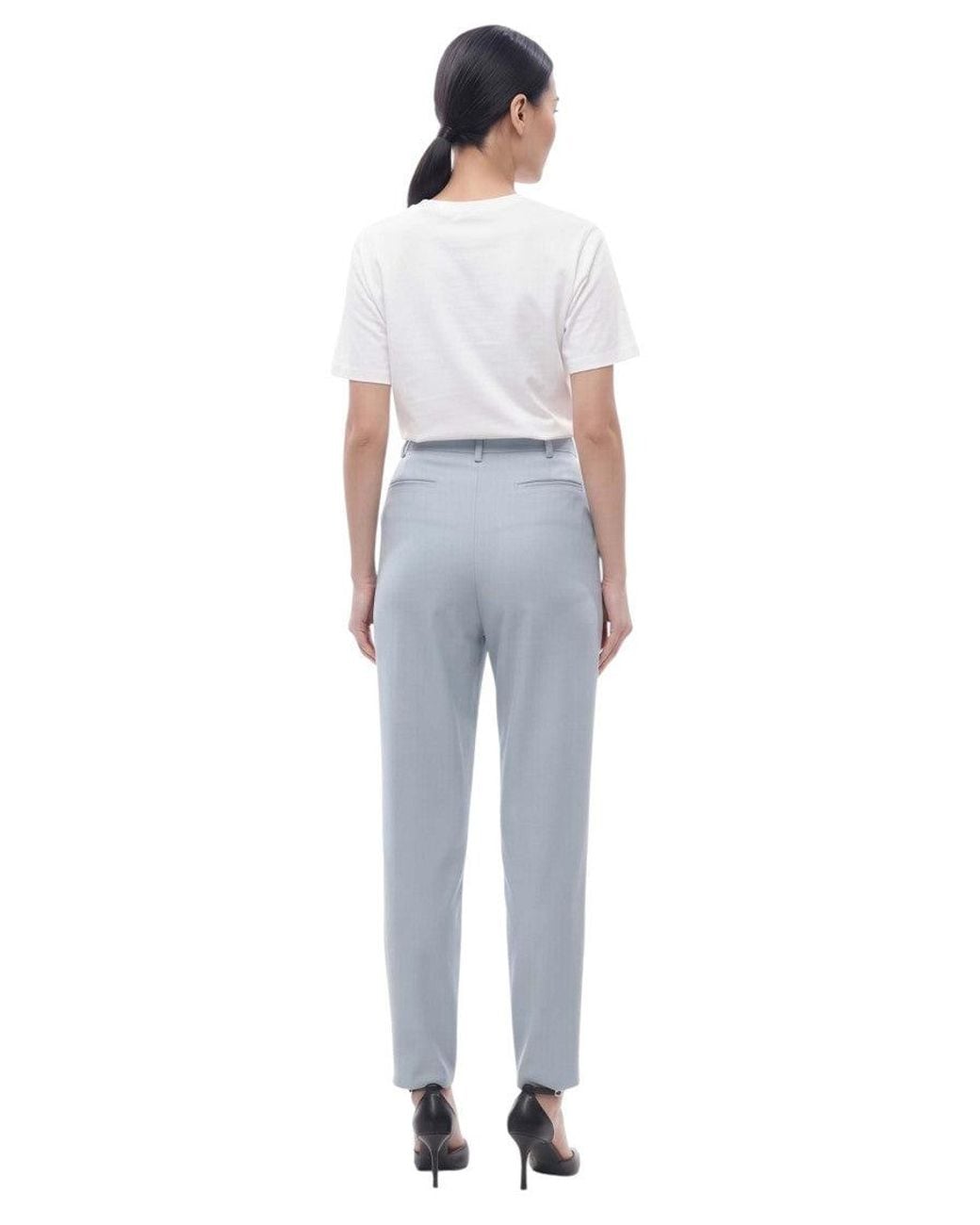 Stella McCartney Blue Sky Tapered Pleated Pant