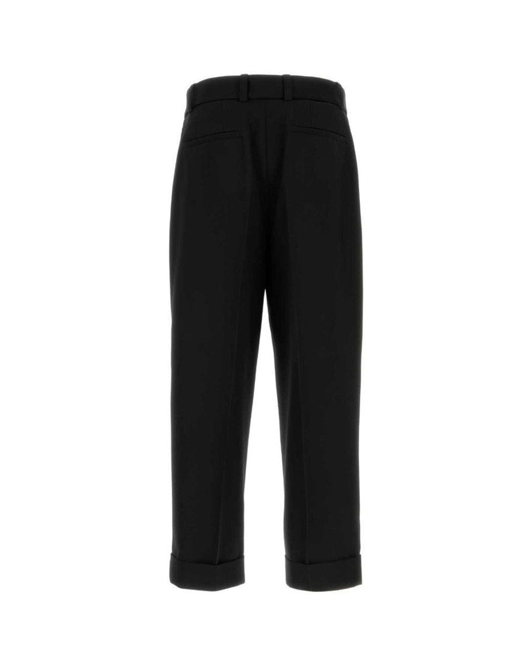 Jil Sander Black Wool Gabardine Belted Trousers for men