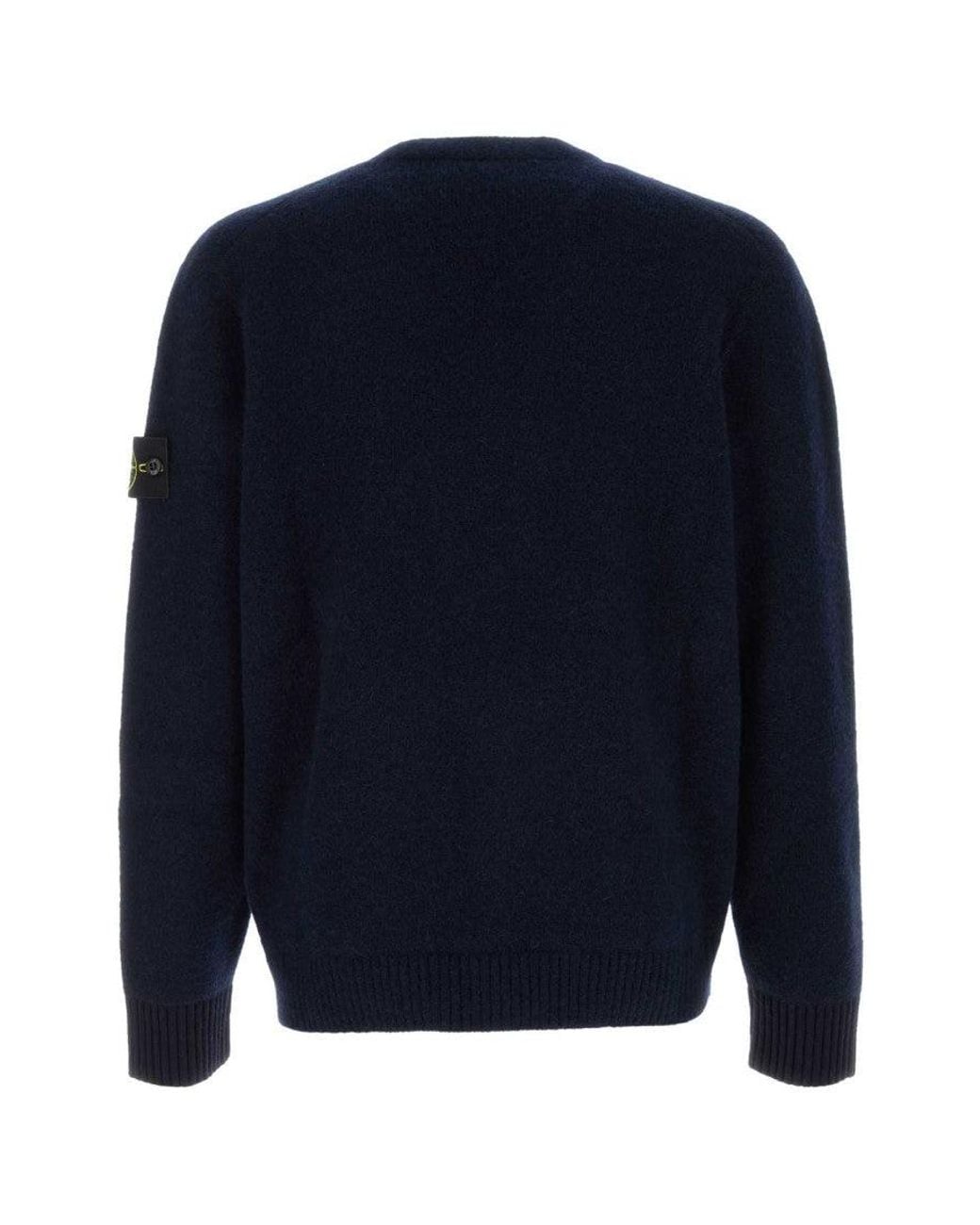 Stone Island Blue V Neck Cardigan for men