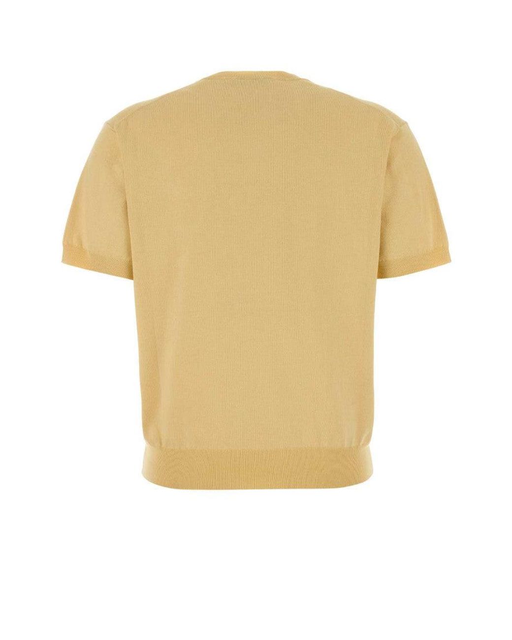 Prada Yellow Logo Crew Neck Sweater