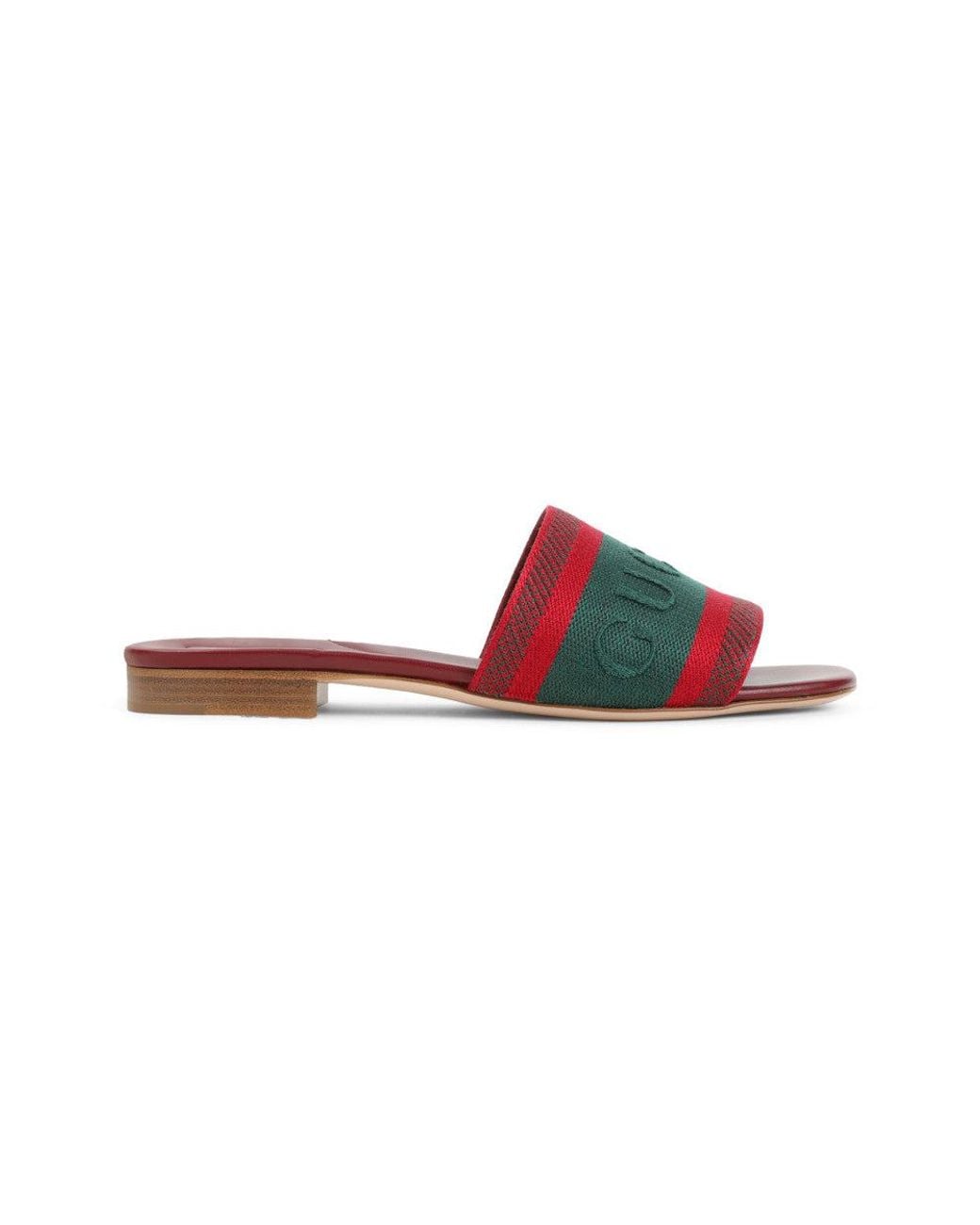 Gucci Red Slip On Sandals