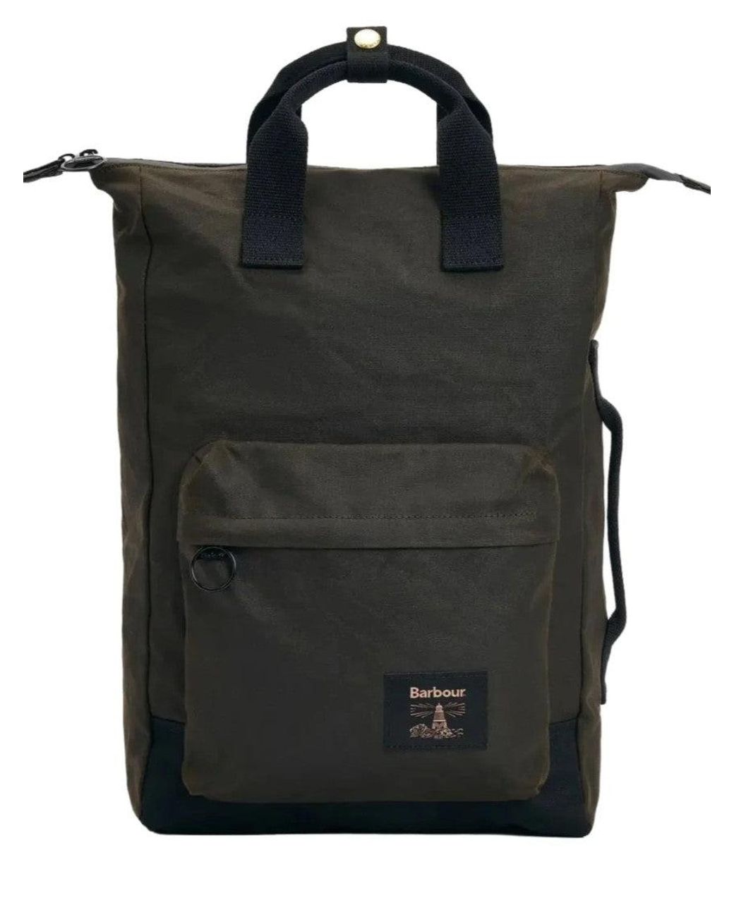 Barbour Black Field Wax Backpack for men