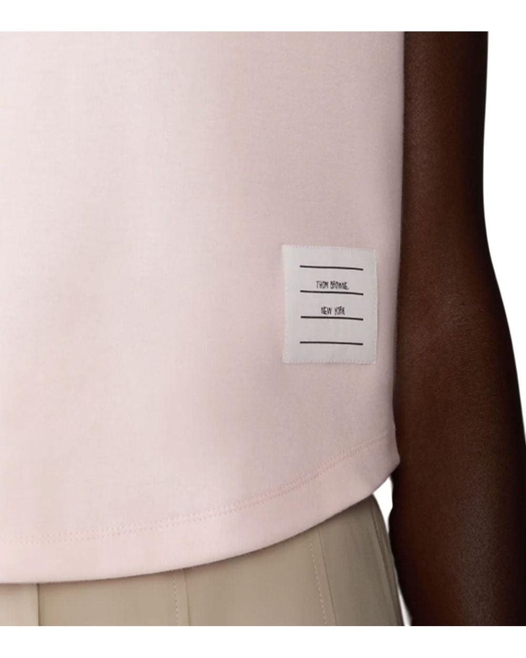 Thom Browne Pink Logo Crew Neck T-Shirt