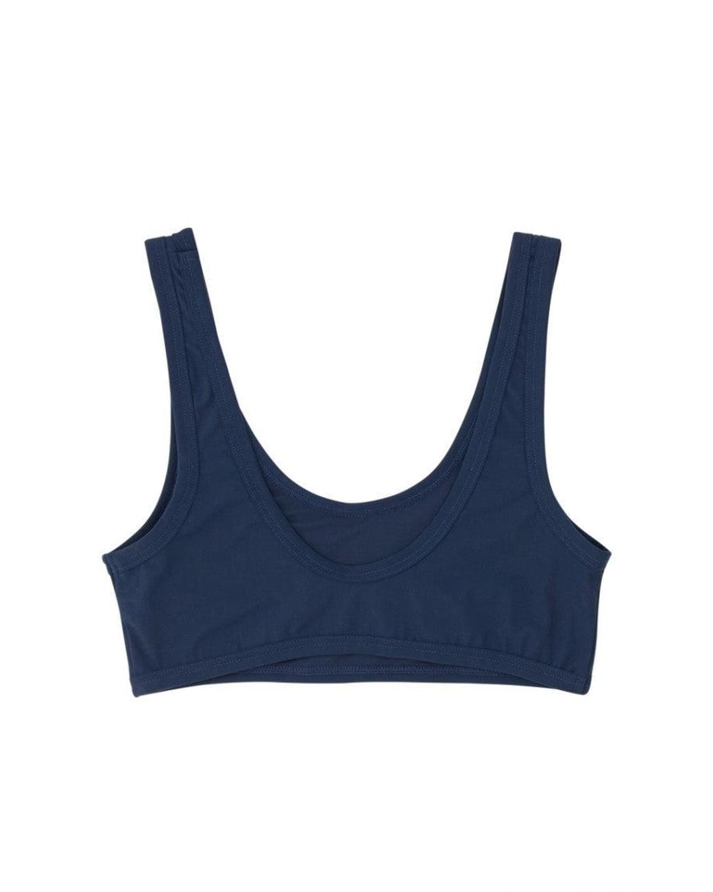 Jil Sander Blue Logo Bikini Top Swimwear