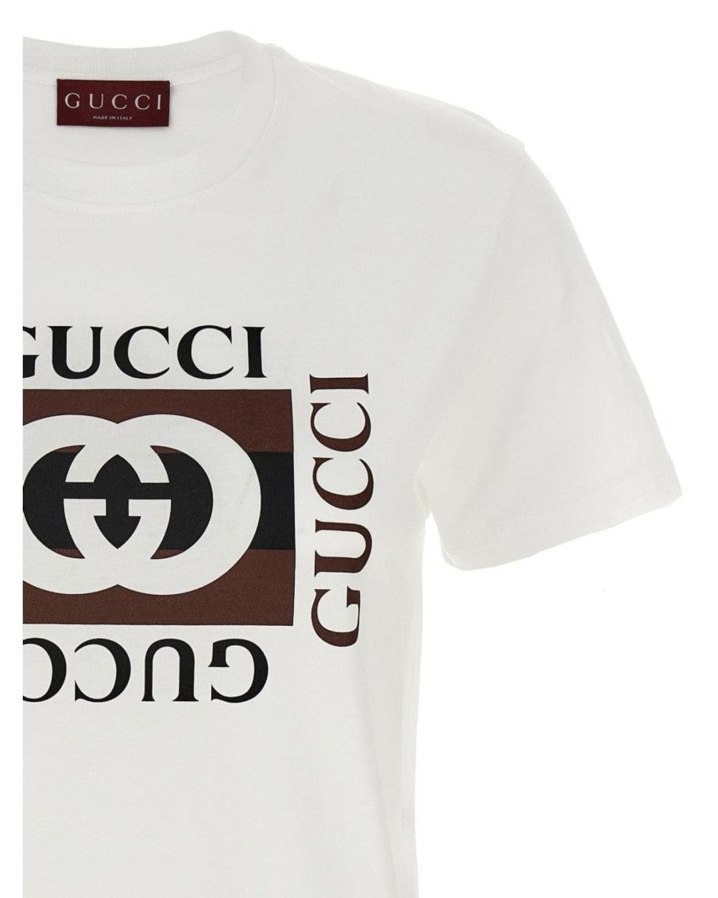 Gucci White Incrocio Gg' T-Shirt