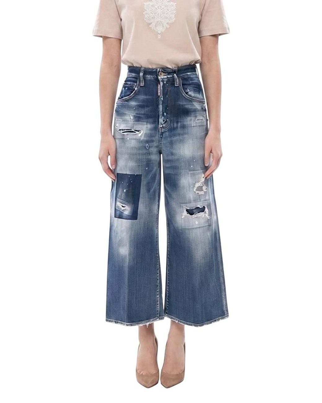 DSquared² Blue Flared High Rise Jeans
