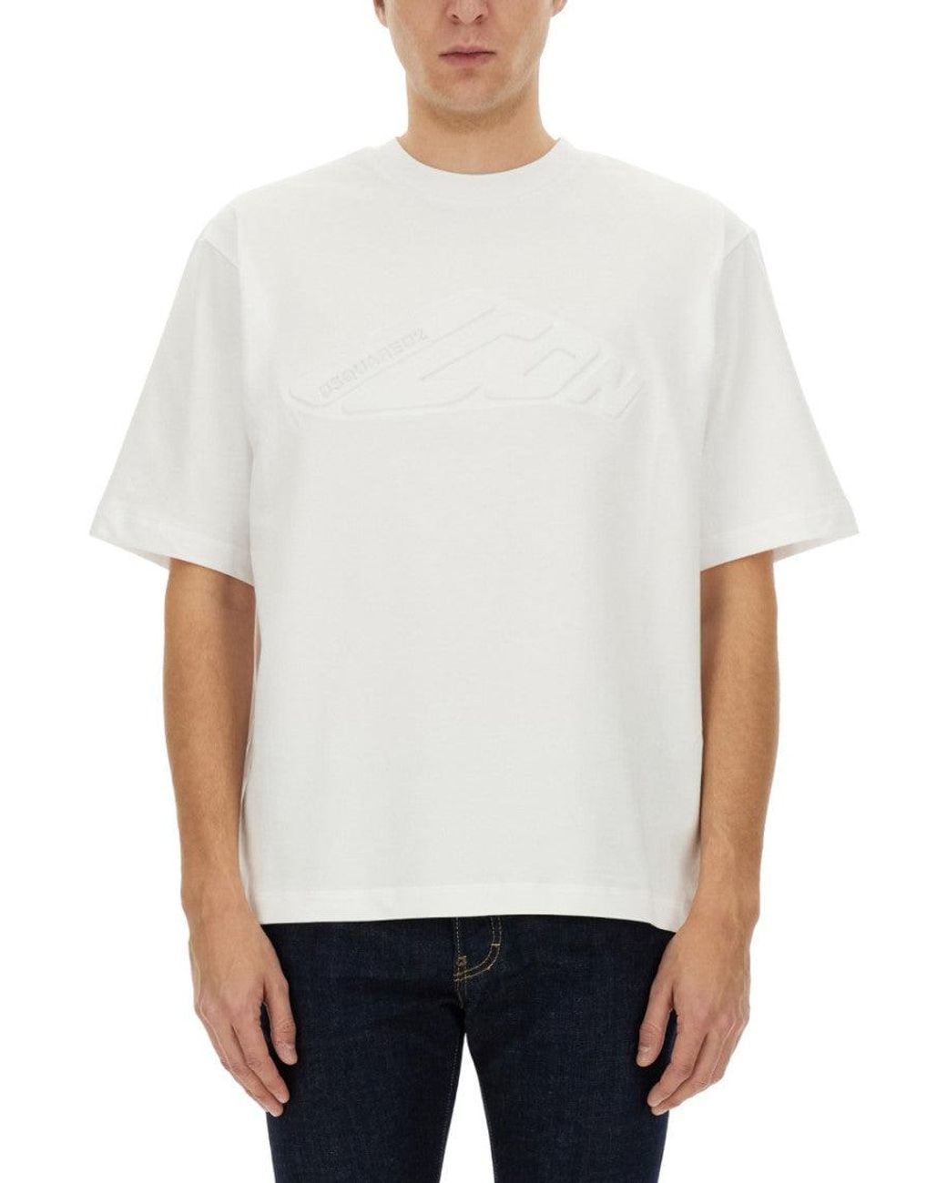 DSquared² White Logo Crew Neck T-Shirt for men