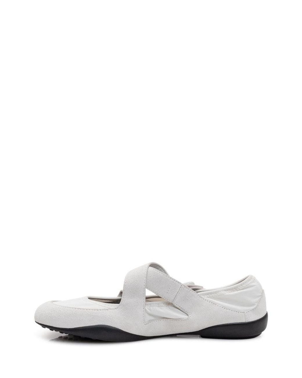Tory Burch White Off Round Toe Ballet Flats