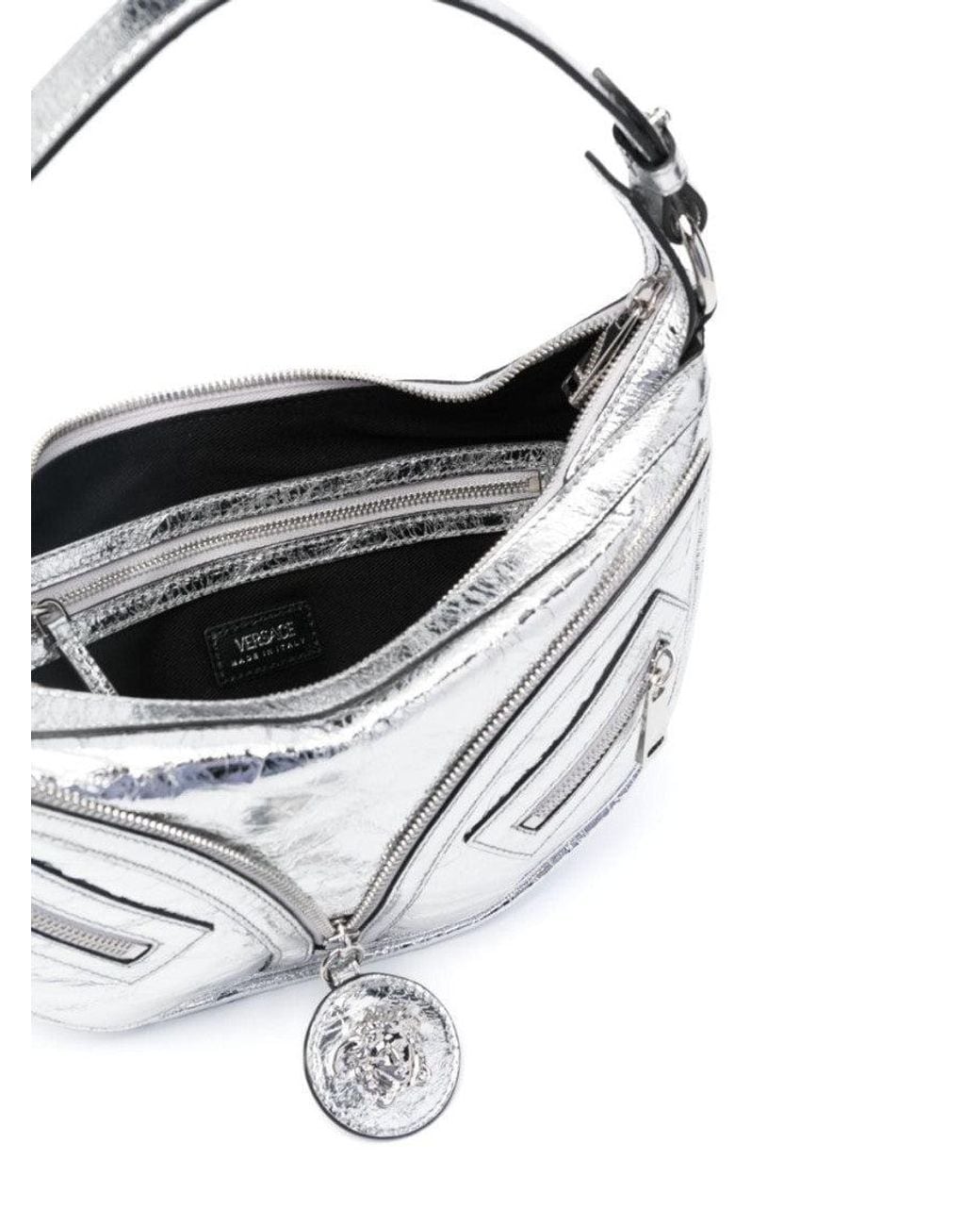 Versace White 'repeat' Metallic Shoulder Bag