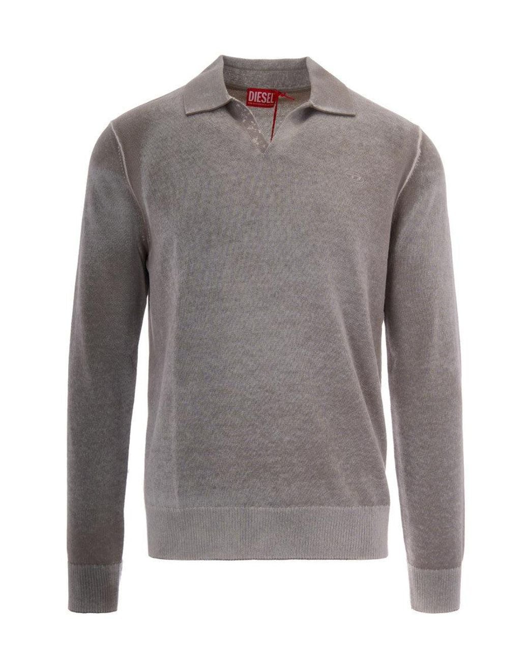 DIESEL Gray Shirt Collar Polos for men