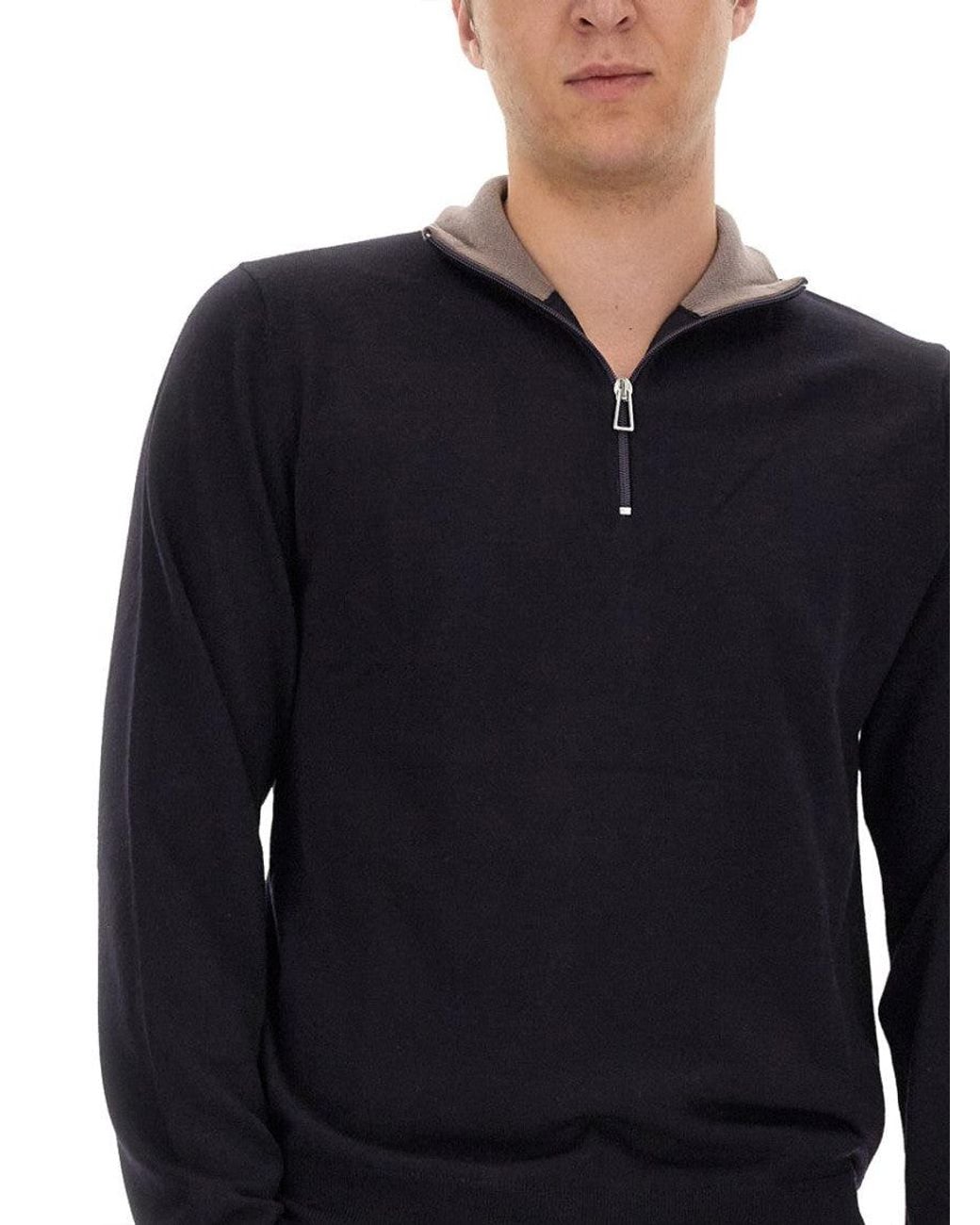 Paul Smith Blue Mock Collar Sweaters for men