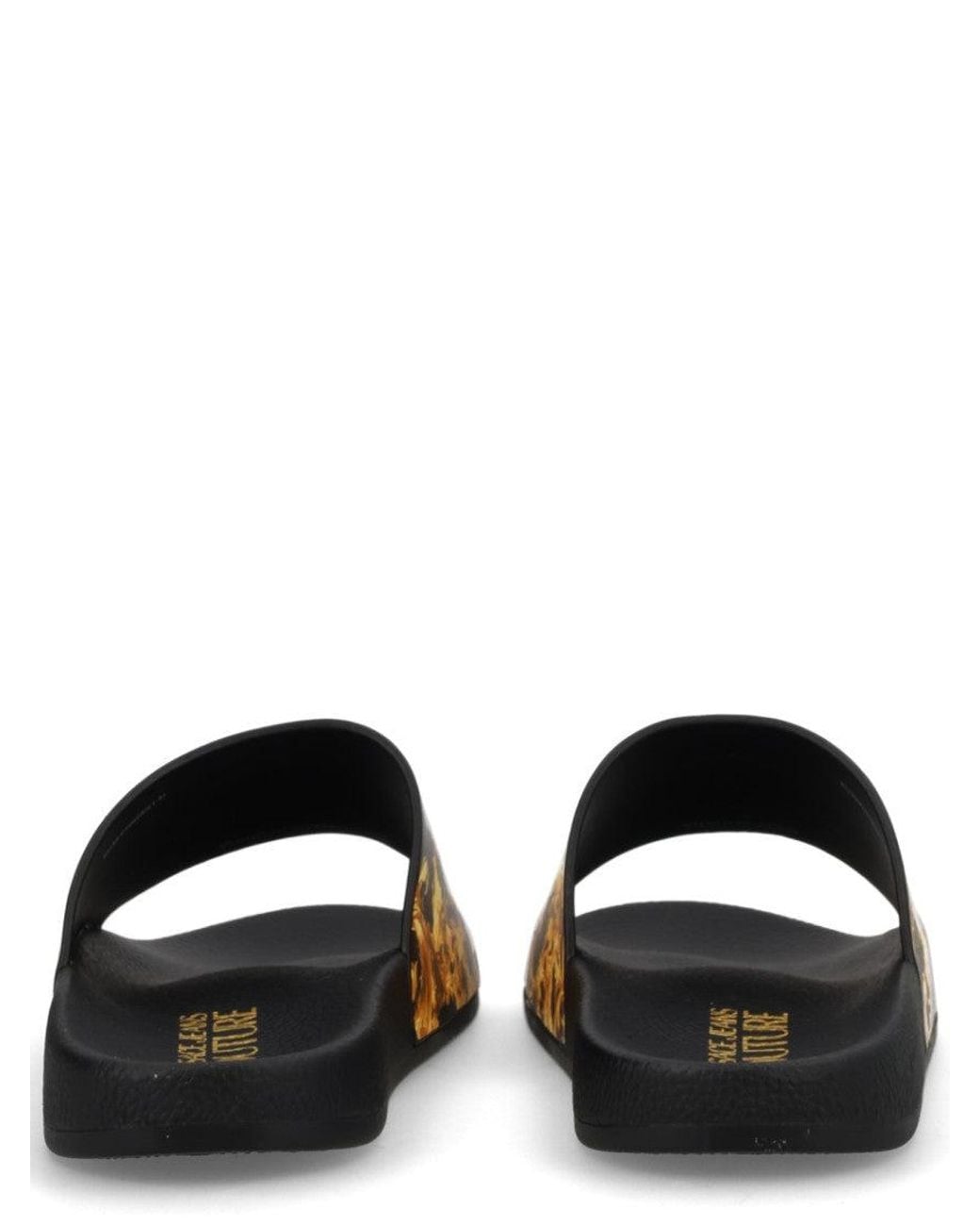 Versace Jeans Couture Black Printed Slides