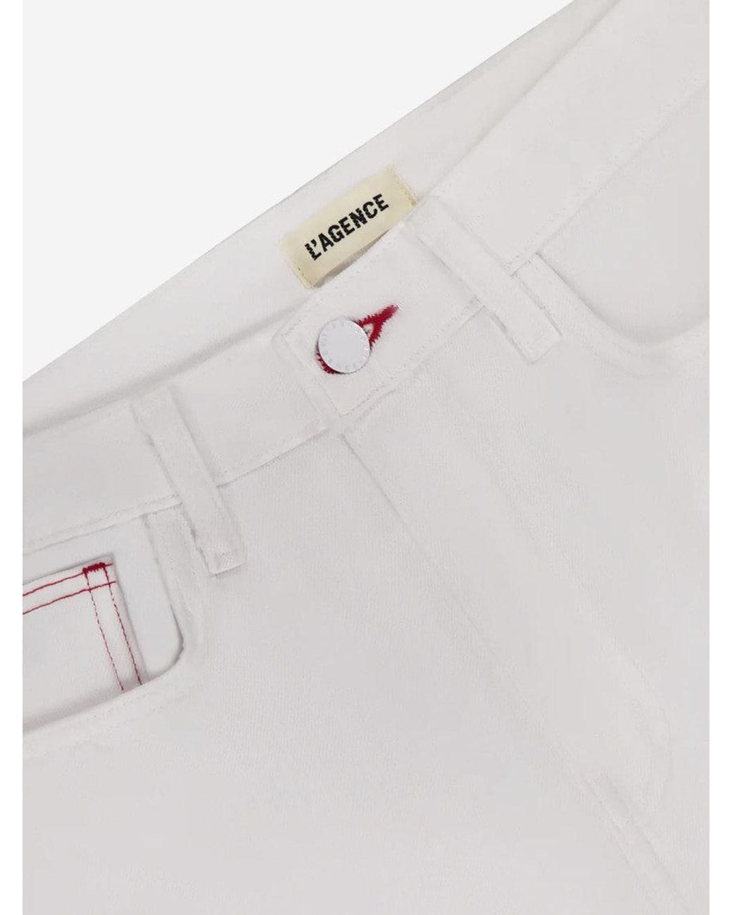 L'Agence White Cotton Jeans