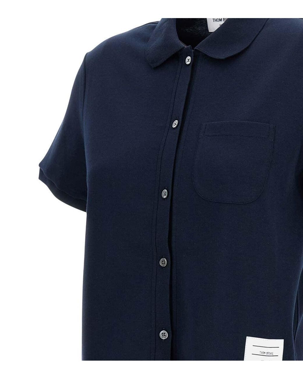 Thom Browne Blue Regular Solid Shirt