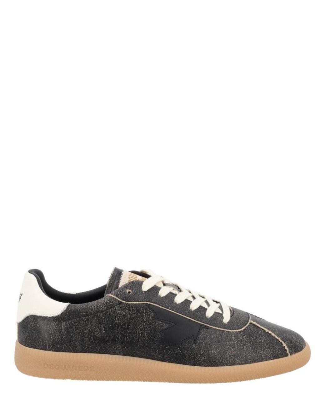 DSquared² Black Distressed Rebels Sneakers for men