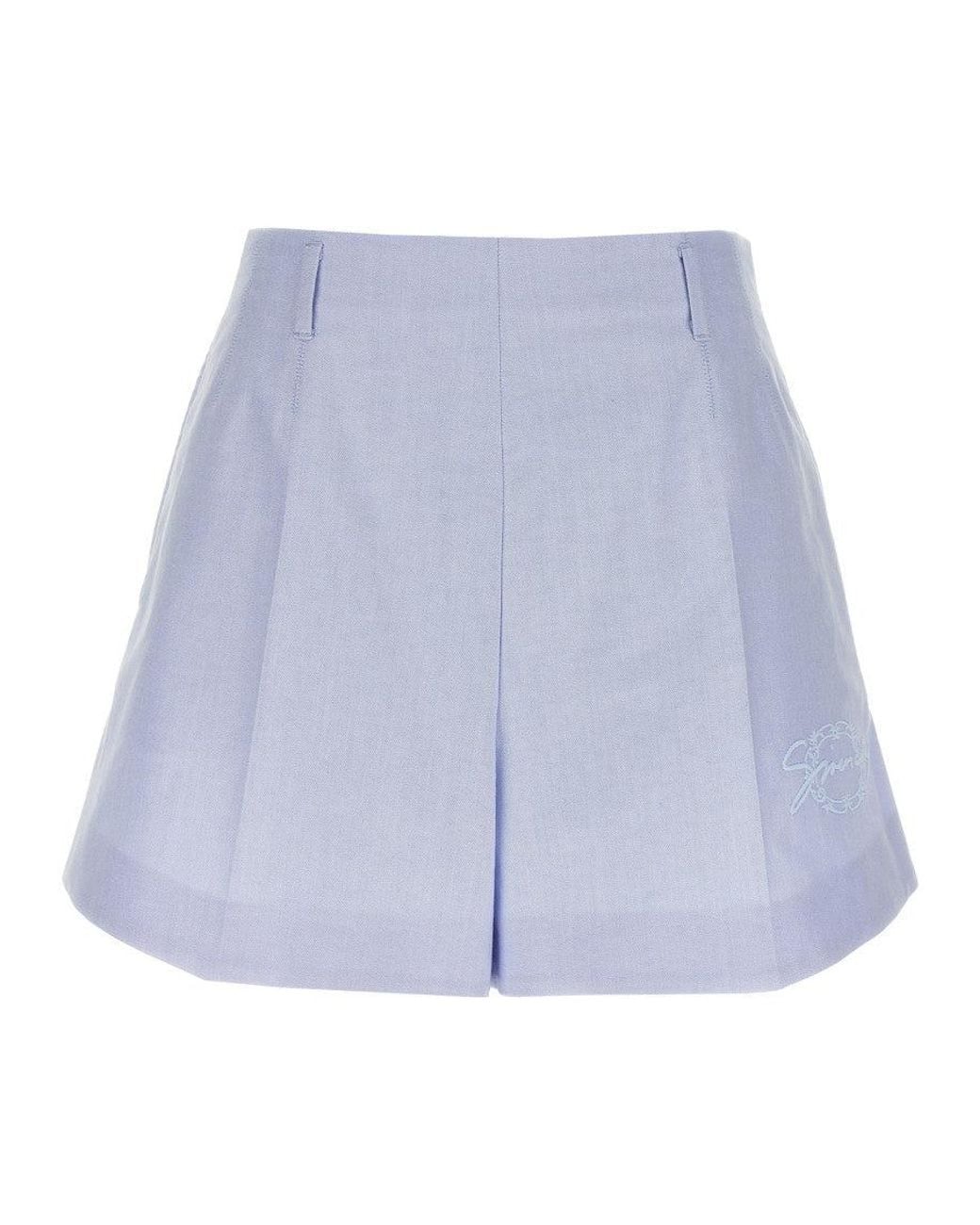 Givenchy Blue Logo-Embroidered Cotton Shorts
