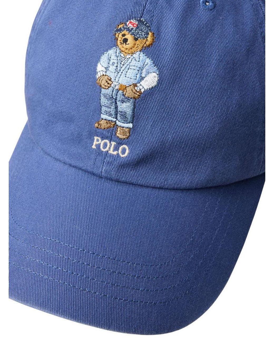 Polo Ralph Lauren Blue Polo Bear Embroidered Baseball Cap for men