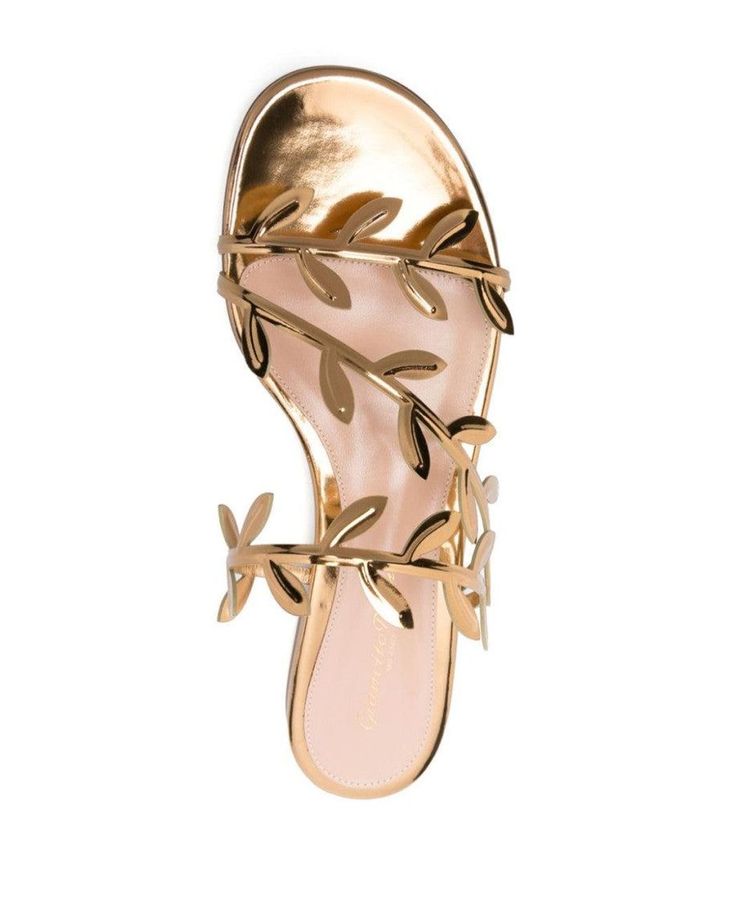 Gianvito Rossi Metallic Golden Flavia Flat Sandals