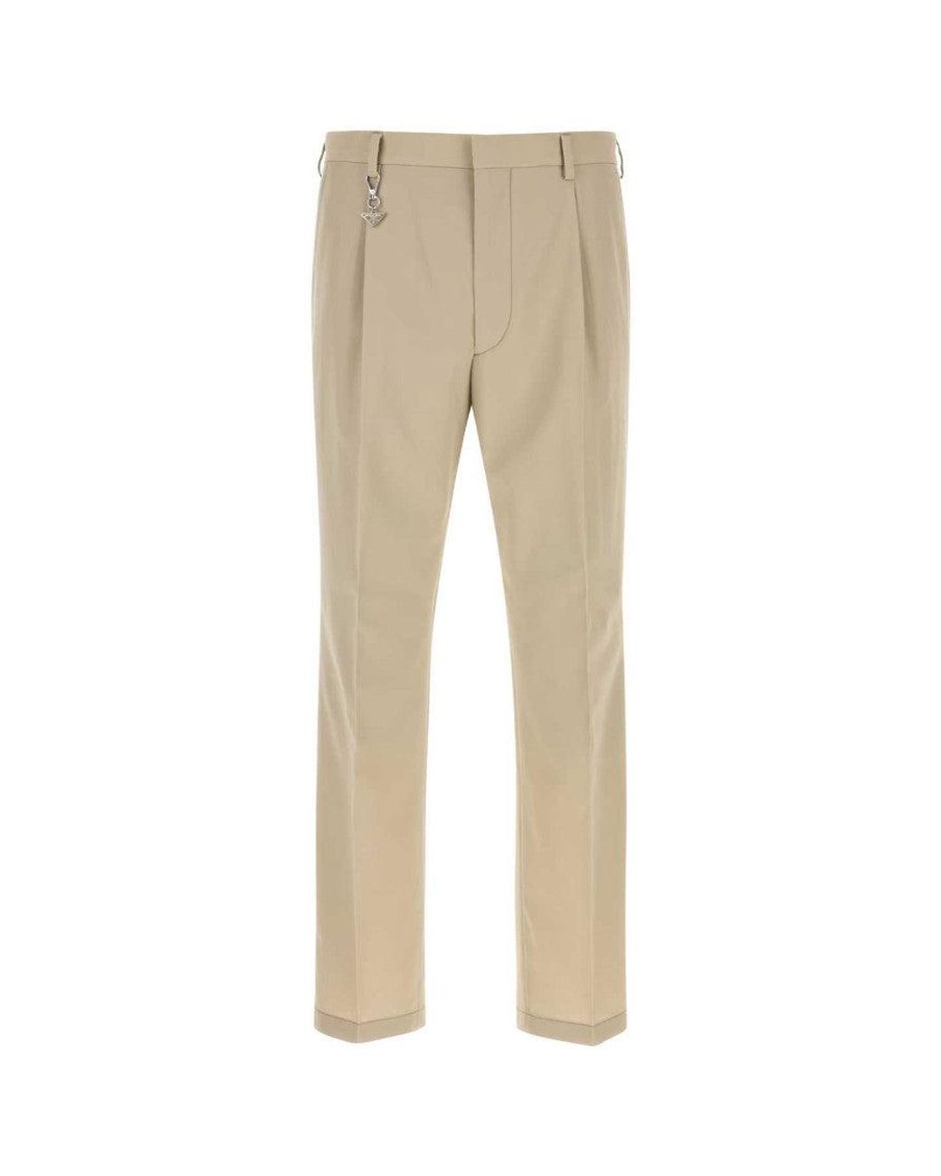 Prada Natural Tailored Pleated Pants for men