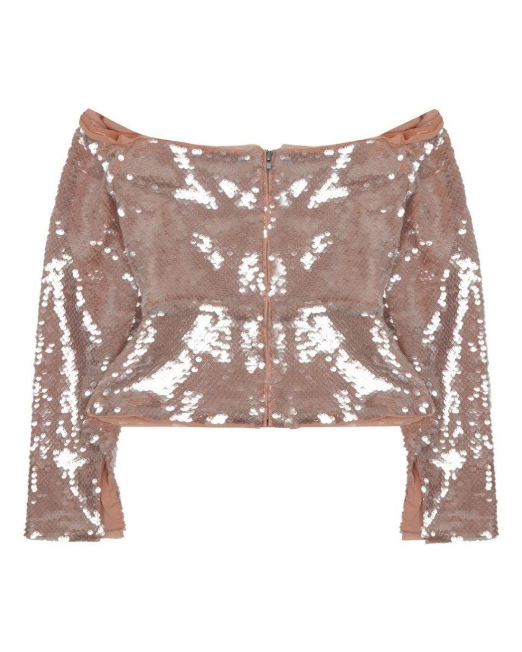 Self-Portrait Pink Embellished Off Shoulder Top