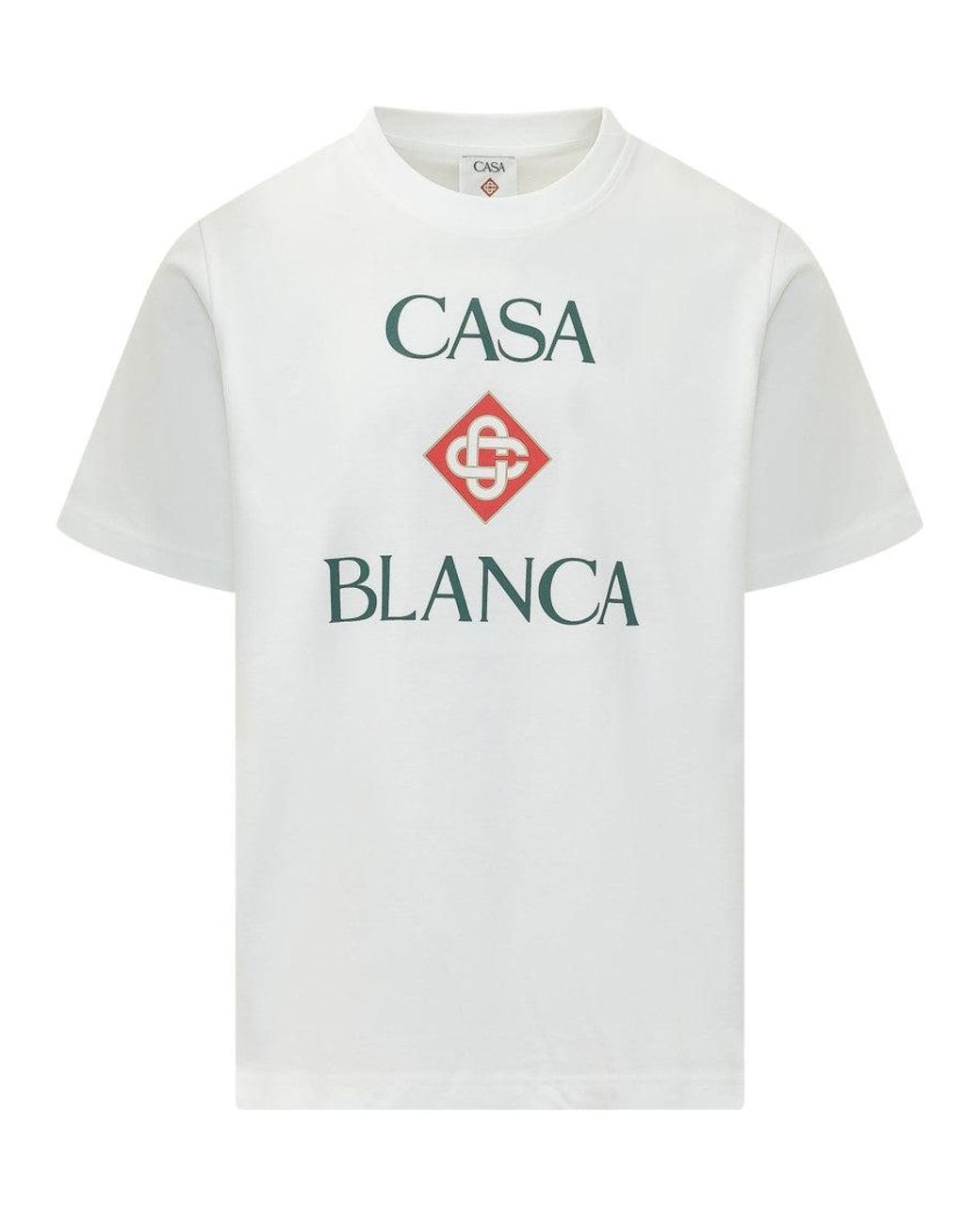 Casablanca White Crew Neck T-Shirt for men