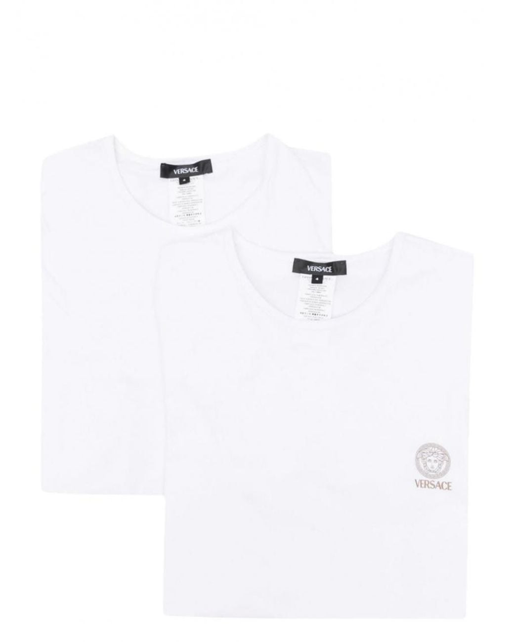 Versace White 2 Pack Logo Organic Cotton T-Shirt for men