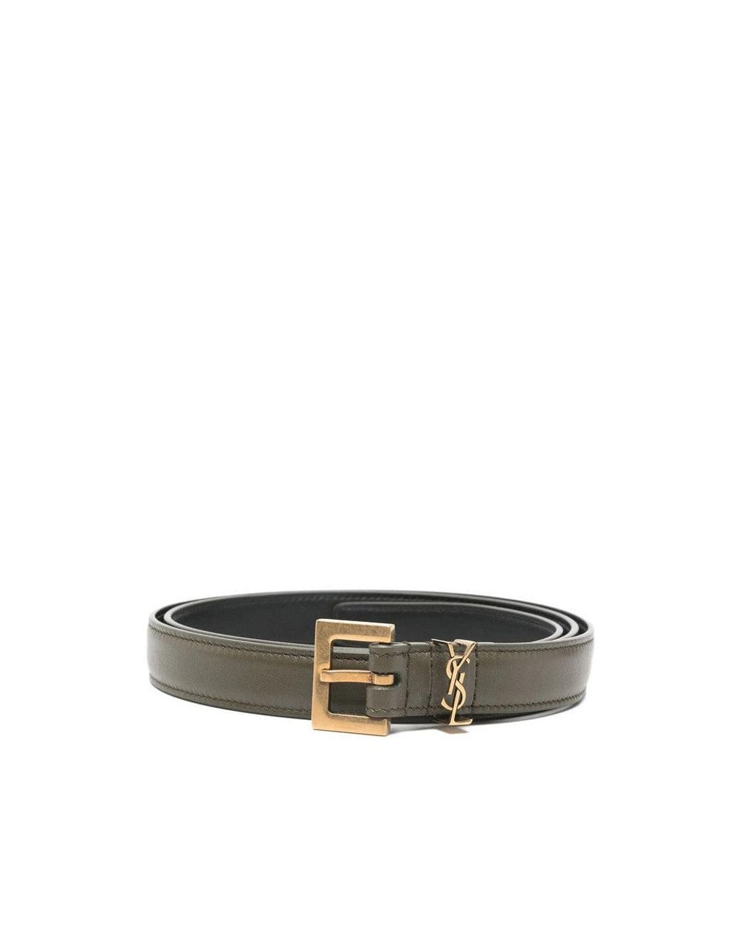 Saint Laurent Green Logo Buckle Belt