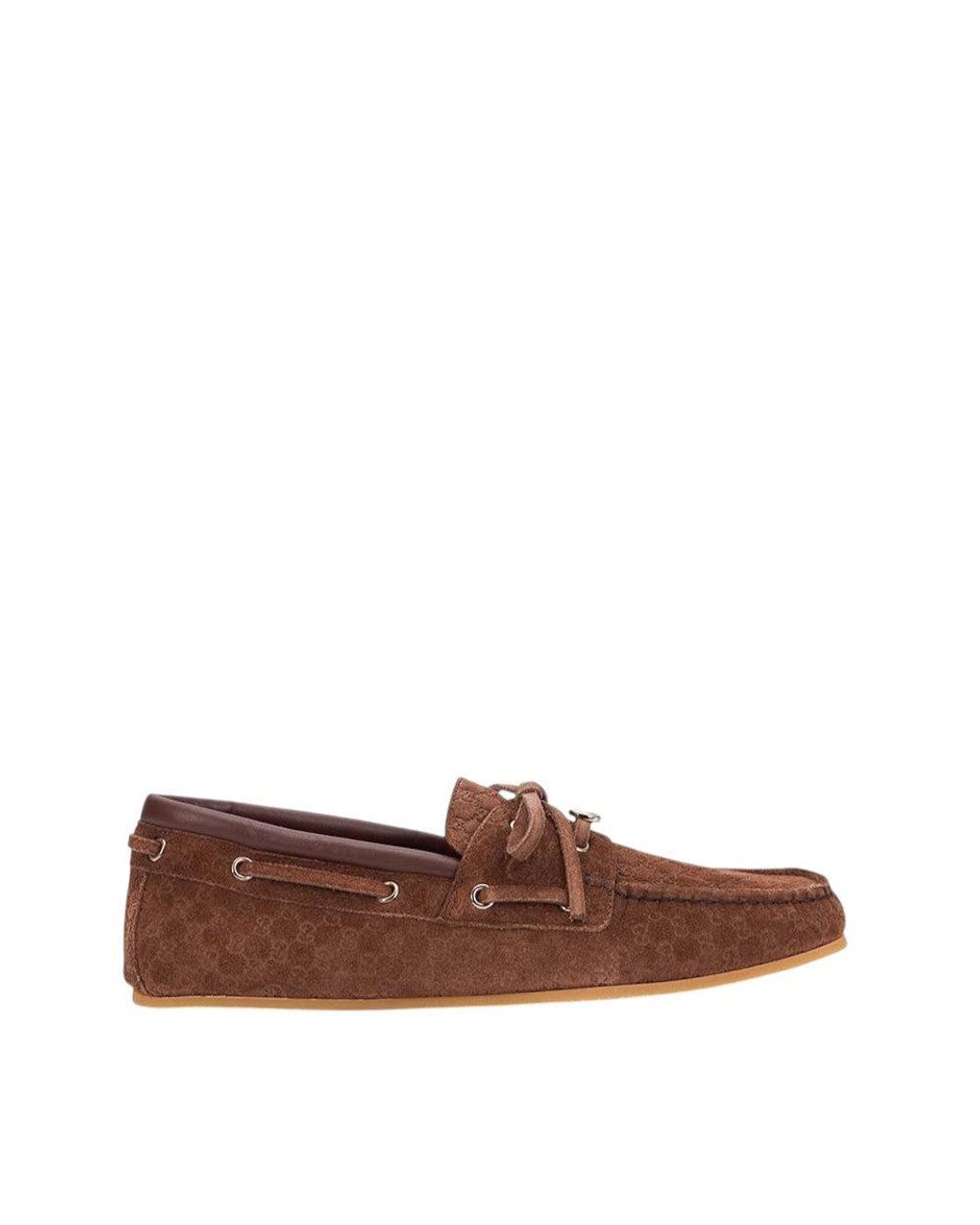 Gucci Brown Logo Loafers