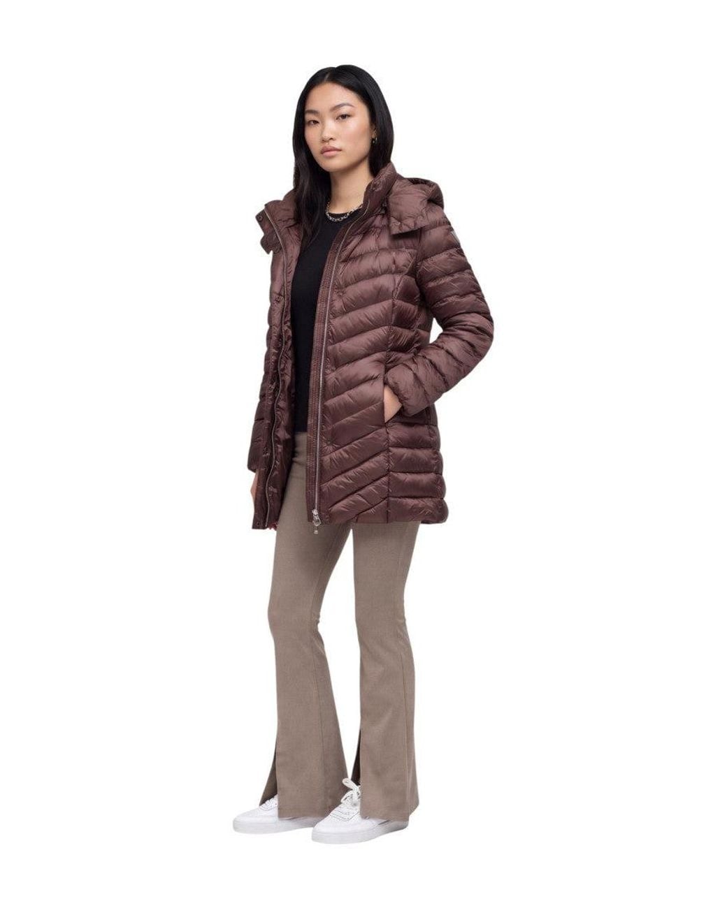 EA7 Purple Quilted Hood Jacket