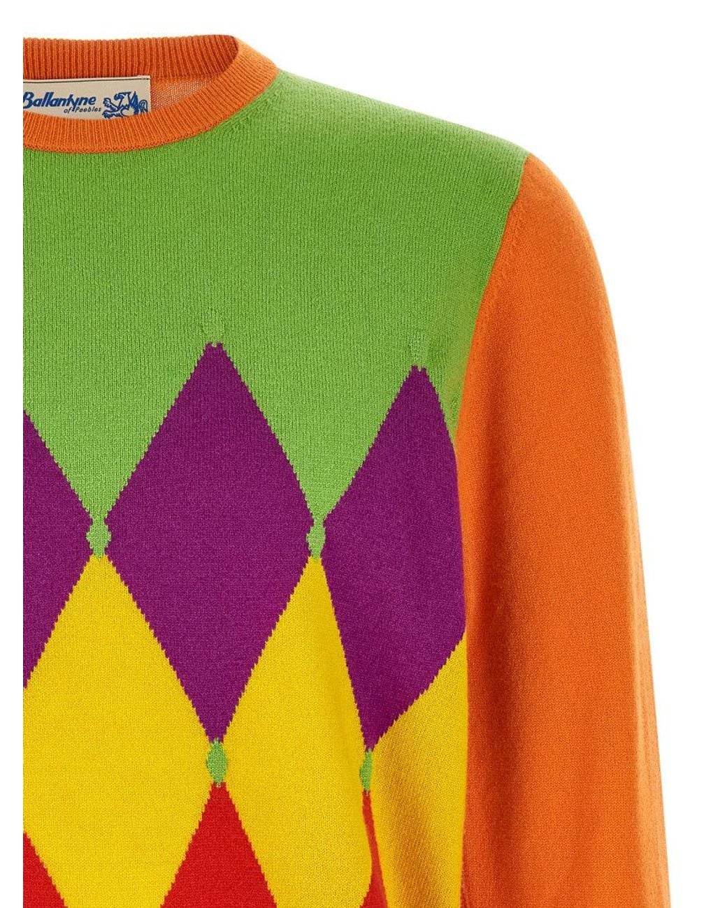 Ballantyne Orange Crew Neck Sweater for men