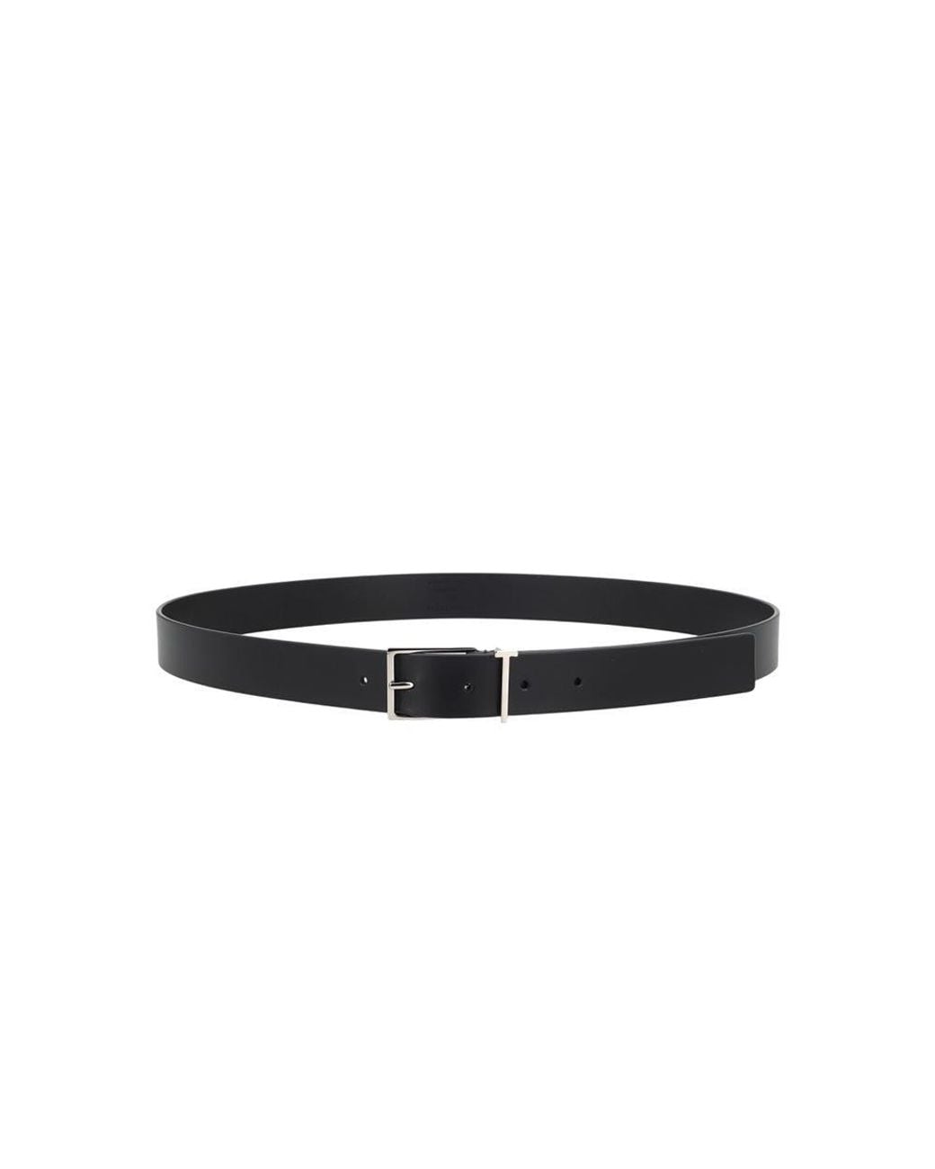 Tom Ford Black Solid Buckle Belt for men