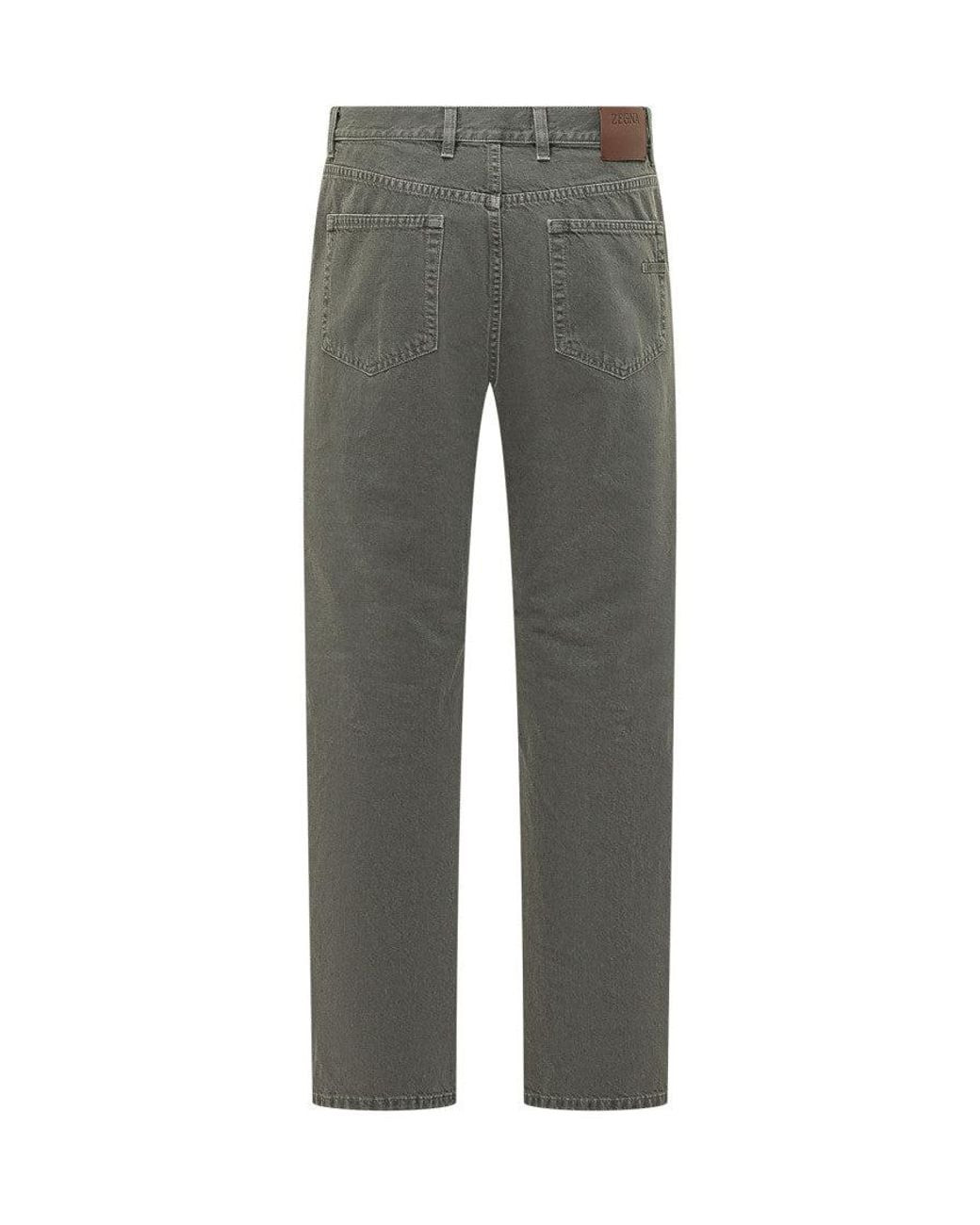 Zegna Gray Regular Mid Rise Jeans for men