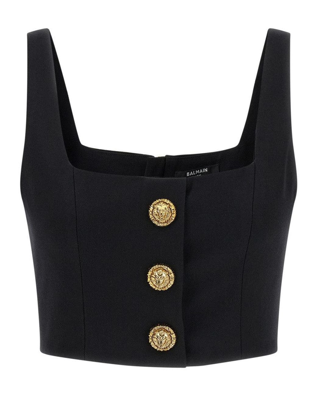 Balmain Black Button Top