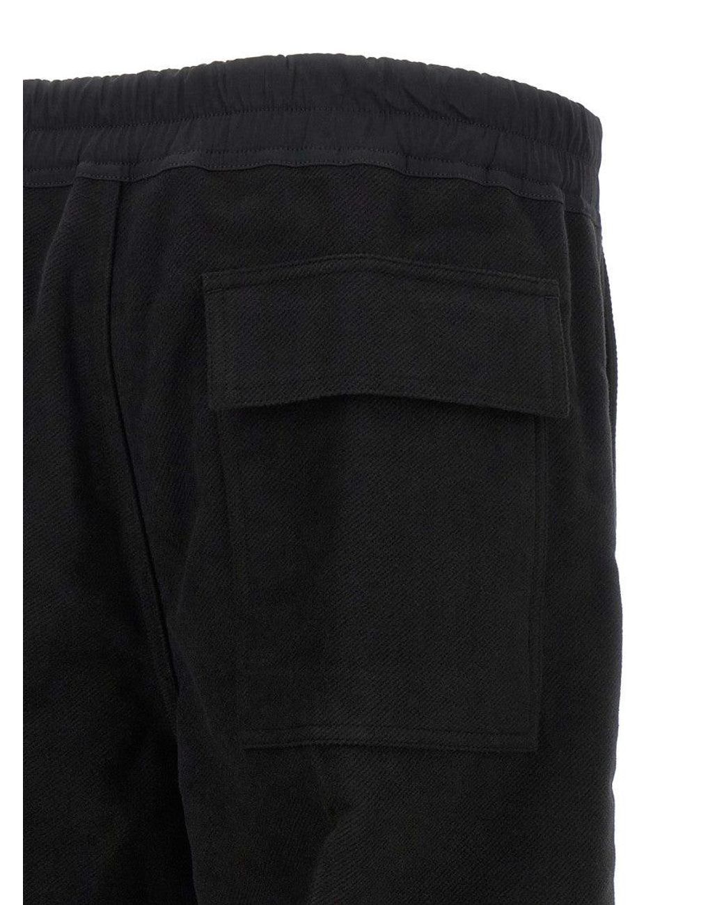 Rick Owens Black Straight Drawstring Pants for men