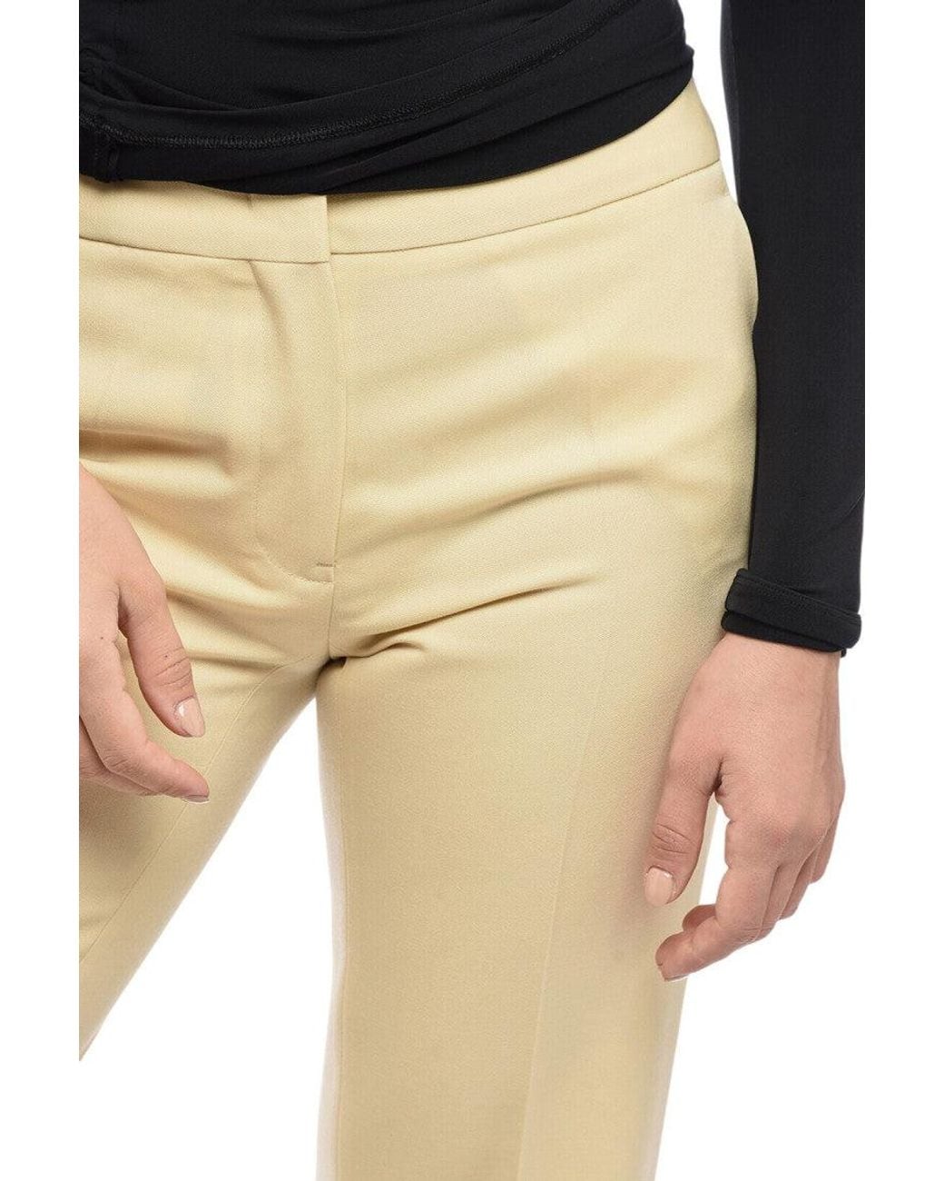 Jil Sander Natural Flared Pleated Pants