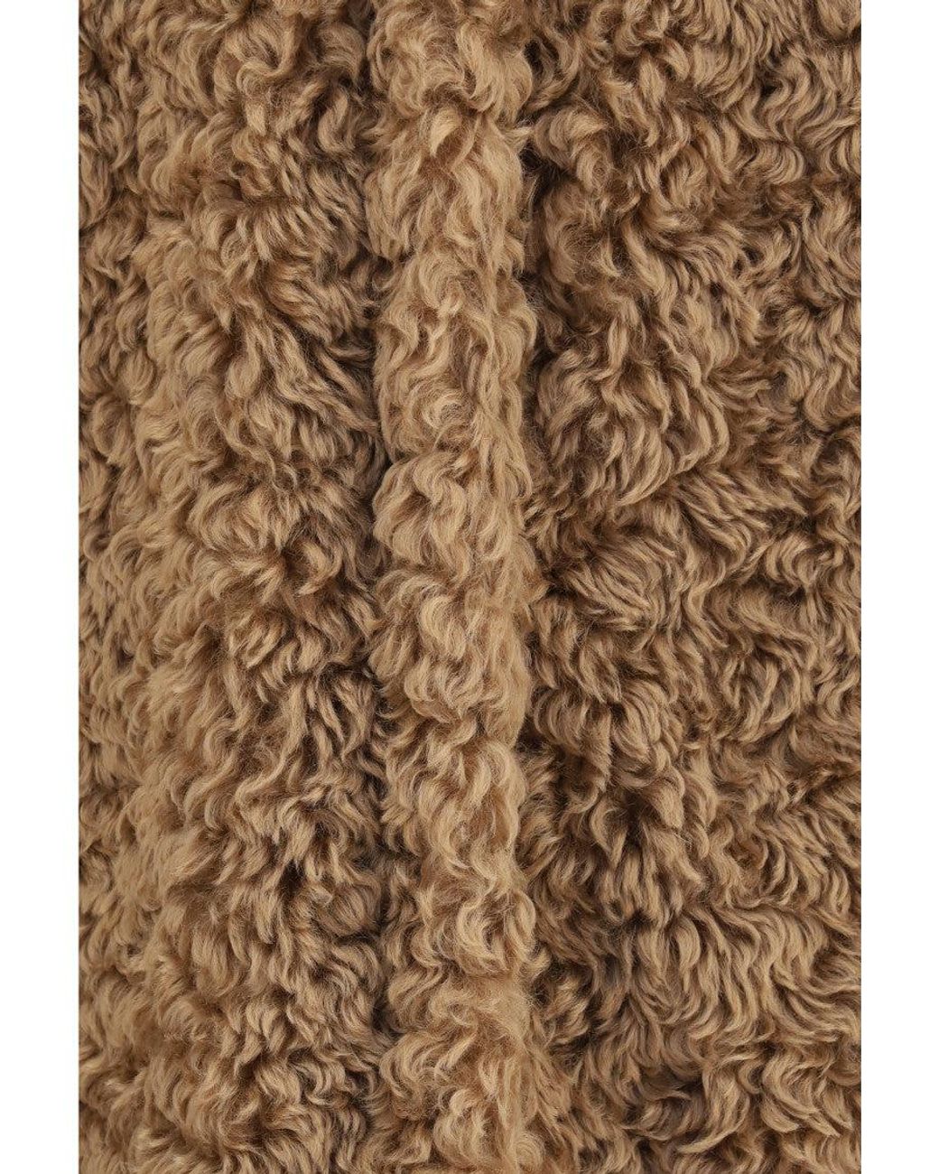 Kristina Ti Natural Mustard Textured Round Neck Trench Coat