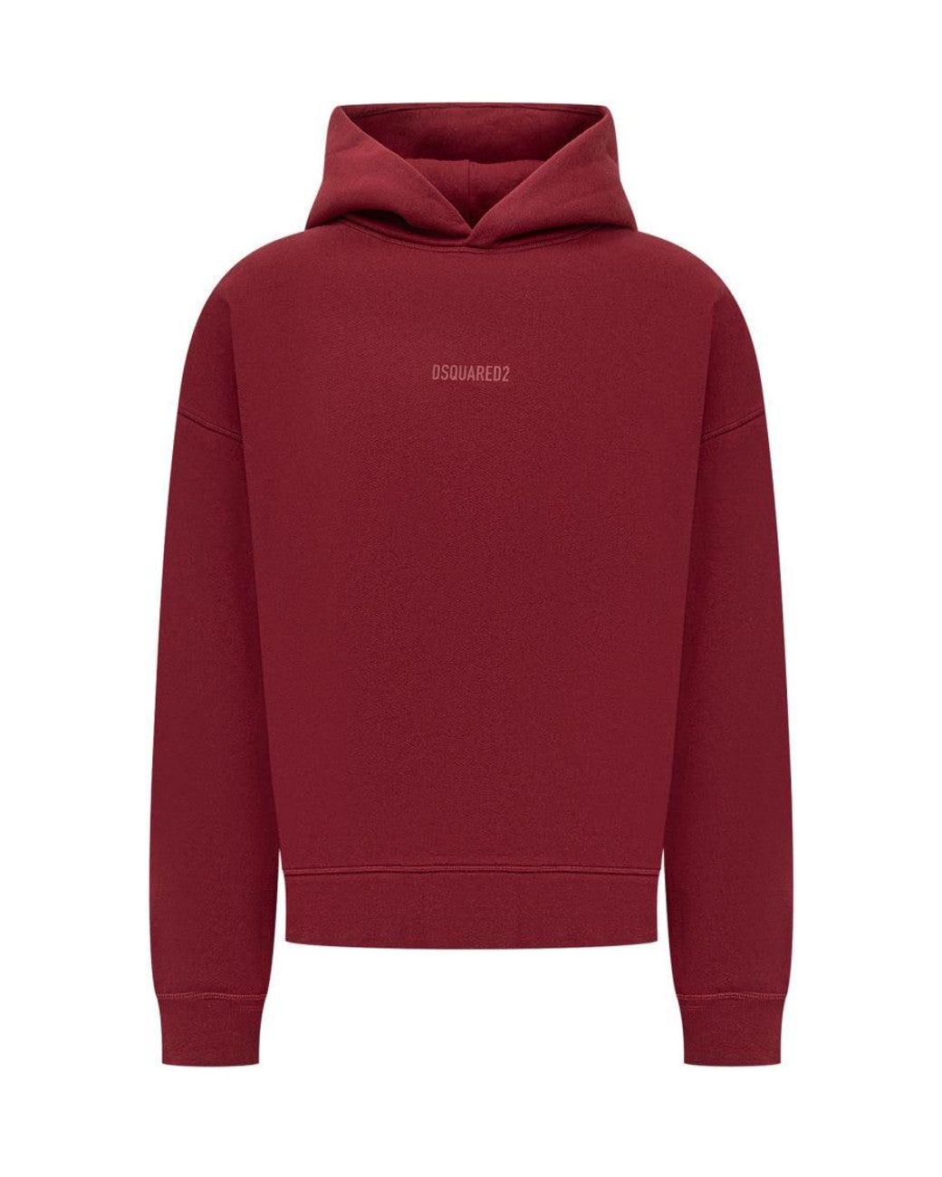 DSquared² Red Solid Hood Sweatshirt for men